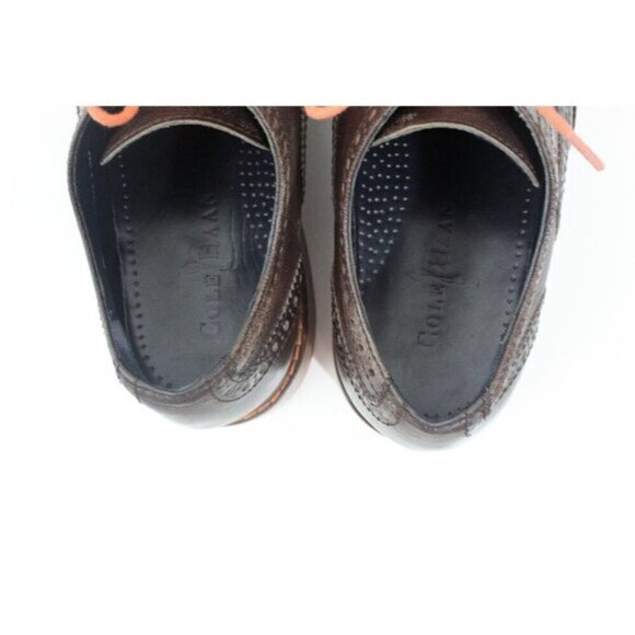 Cole Haan Men Shoes Colton Brogue Wingtip Dress Oxford C11757 Leather Brown Sz 8 - Picture 4 of 15